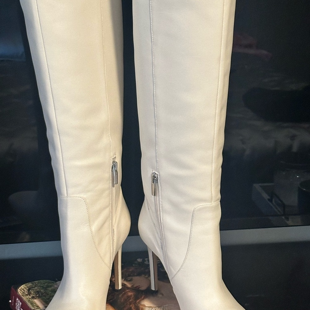 Vince Camuto white high boots